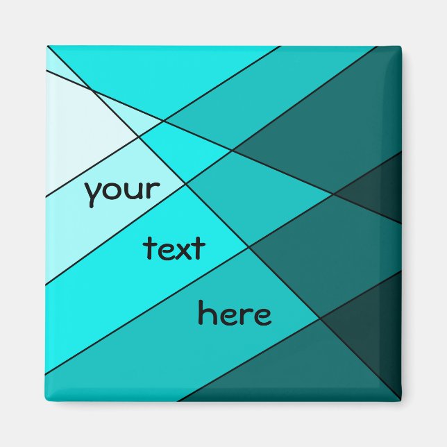 Bold aqua tones artstic magnet to personalize (Front)