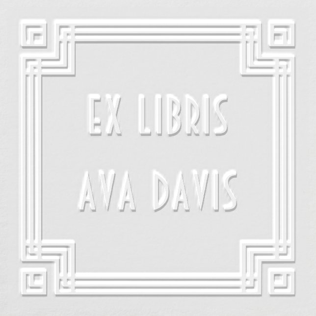 Bold Art Deco Ex Libris Geometric Bookplate Embosser (Design)