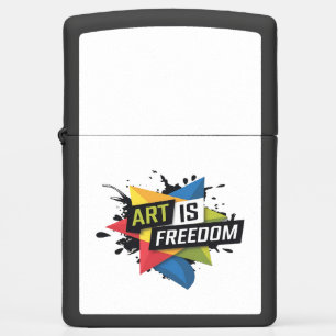 Bold "Art is Freedom" Creative Expression Design Zippo Lighter