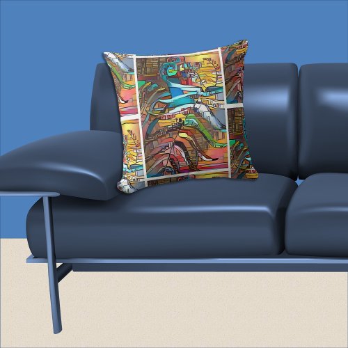 BOLD ART NZ Fern Styalised Color Throw Pillow