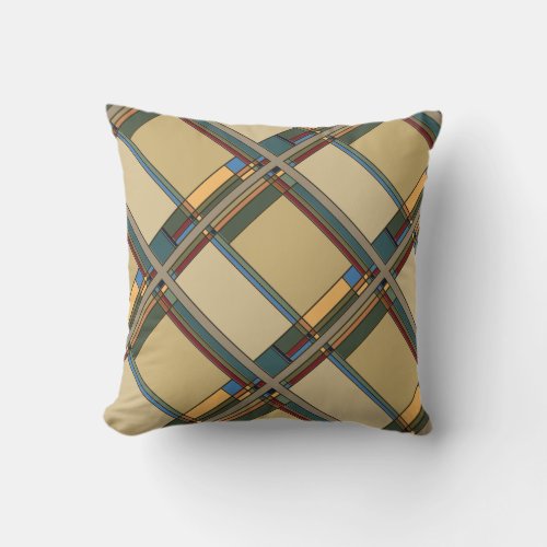 Bold Arts  Crafts Fall Geometric Pattern Throw Pillow