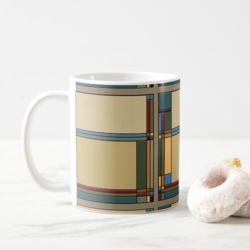 Bold Arts  Crafts Geometric Bungalow Pattern Coffee Mug