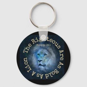 Bold As A Lion Proverbs 28:1 Keychain