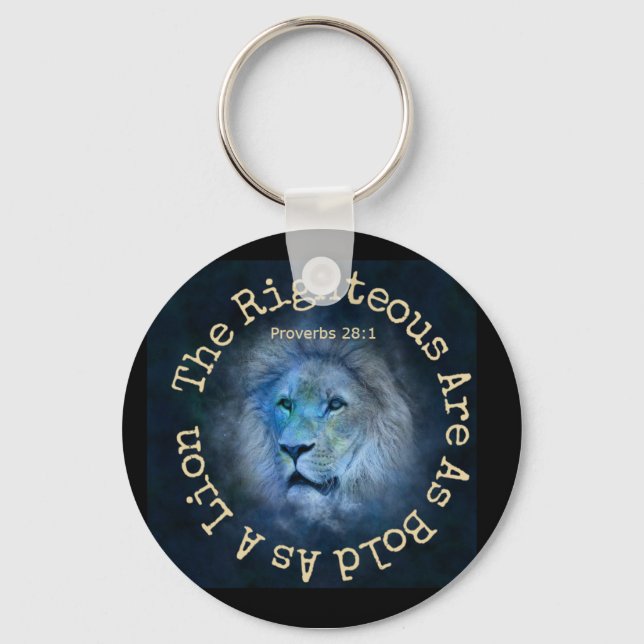 Bold As A Lion Proverbs 28:1 Keychain (Front)