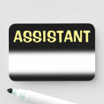 [ Thumbnail: Bold "Assistant" Name Tag ]