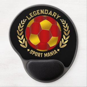 Bold Athletic Soccer Emblem Art For Fans Gel Mouse Pad