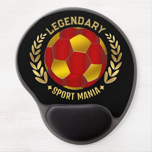 Bold Athletic Soccer Emblem Art For Fans Gel Mouse Pad (Front)