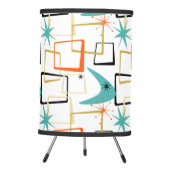 Bold Atomic Starburst Boomerang Squares Midcentury Tripod Lamp (Front)