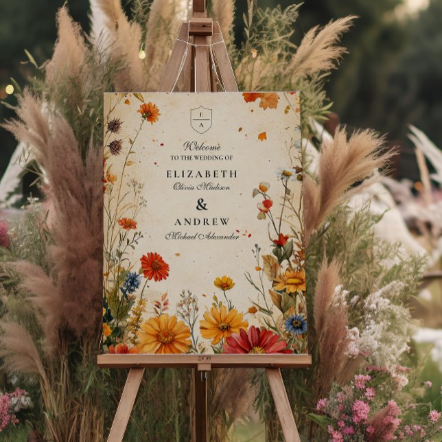 Bold Autumn Floral Wedding Foam Board (Creator Uploaded)