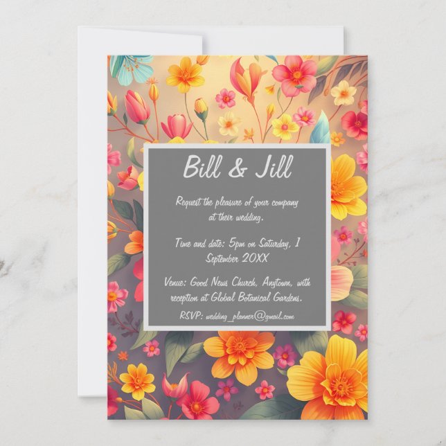  Bold Autumn Garden Wedding  Invitation (Front)