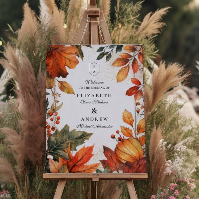Bold Autumn Leaves Wedding Foam Board (Creator Uploaded)