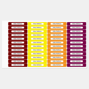 Bold Autumn Palette Kids Custom Organize Labels