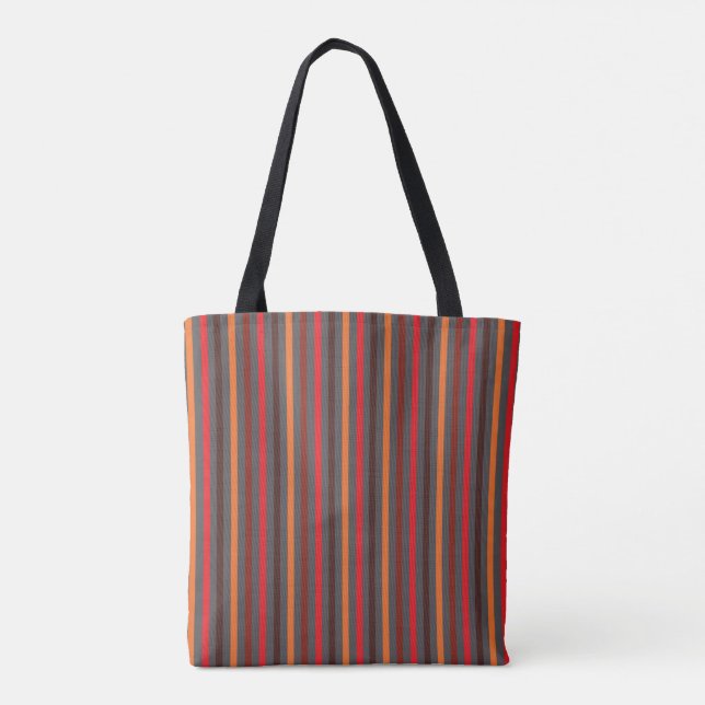 Bold Autumn Stripes Pattern Tote Bag (Back)