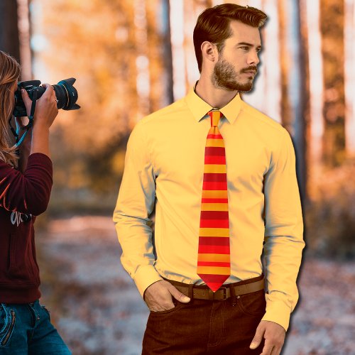 bold autumn stripes _ vivid colors neck tie