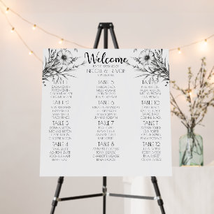 Bold B&W Wildflowers Foam Board