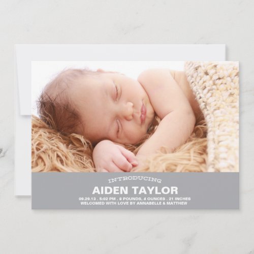 Bold Baby Birth Announcement