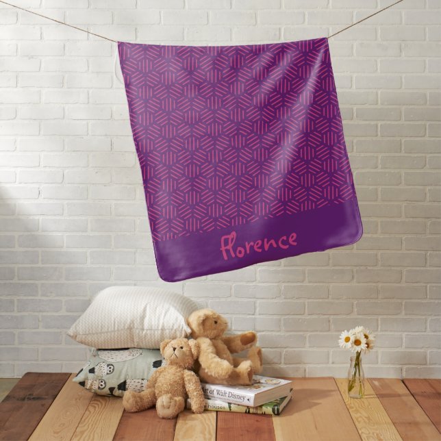 Bold Baby Girl Monogram Baby Blanket For Kids (In Situ)