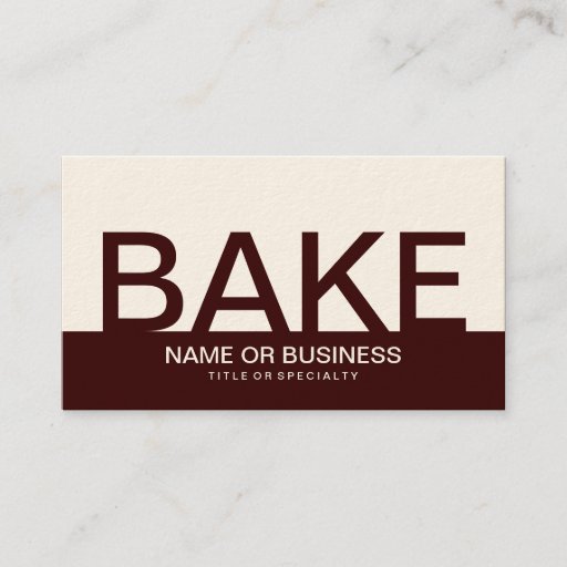 Customizable bold BAKE (color customizable) Business Card Template