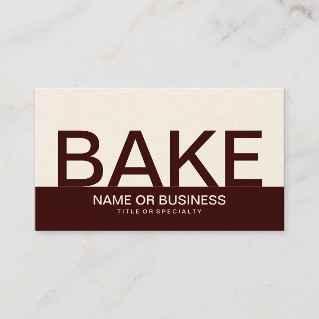 bold BAKE (color customizable) Business Card (Front)