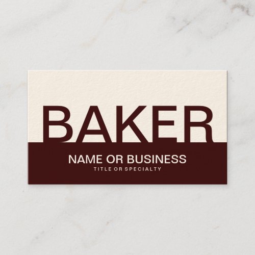 bold BAKER (color customizable) Business Cards