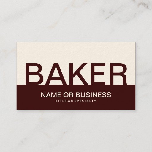 Customizable bold BAKER (color customizable) Business Cards