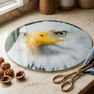 Bold Bald Eagle Head Round Decorative Cutting Board