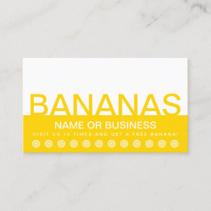 bold BANANAS customer loyalty punch card