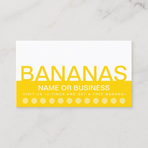 bold BANANAS customer loyalty punch card