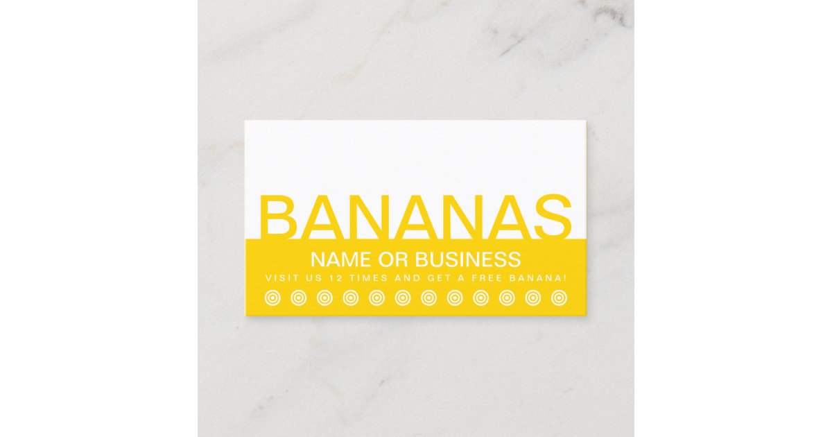 bold BANANAS customer loyalty punch card Zazzle