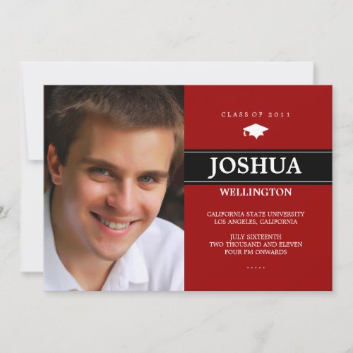 Bold Bar 1 Photo Graduation Announcement