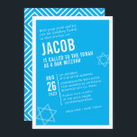 BOLD BAR MITZVAH simple modern angle aqua white Invitation<br><div class="desc">by kat massard > WWW.SIMPLYSWEETPAPERIE.com Love the design, but would like to see some changes - another color scheme, product, add a photo or adapted for a different occasion - no worries simply contact me - I am happy to help! - - - - - - - - - -...</div>