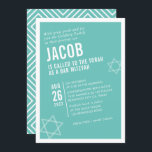 BOLD BAR MITZVAH simple modern angle mint white Invitation<br><div class="desc">by kat massard > WWW.SIMPLYSWEETPAPERIE.com Love the design, but would like to see some changes - another color scheme, product, add a photo or adapted for a different occasion - no worries simply contact me - I am happy to help! - - - - - - - - - -...</div>