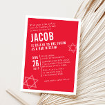 BOLD BAR MITZVAH simple modern angle red white Invitation<br><div class="desc">by kat massard > WWW.SIMPLYSWEETPAPERIE.com Love the design, but would like to see some changes - another color scheme, product, add a photo or adapted for a different occasion - no worries simply contact me - I am happy to help! - - - - - - - - - -...</div>