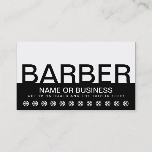 Customizable bold BARBER customer loyalty card Business Card