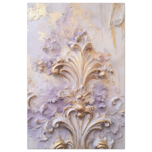 Bold baroque vintage ornament gold foil purple tissue paper