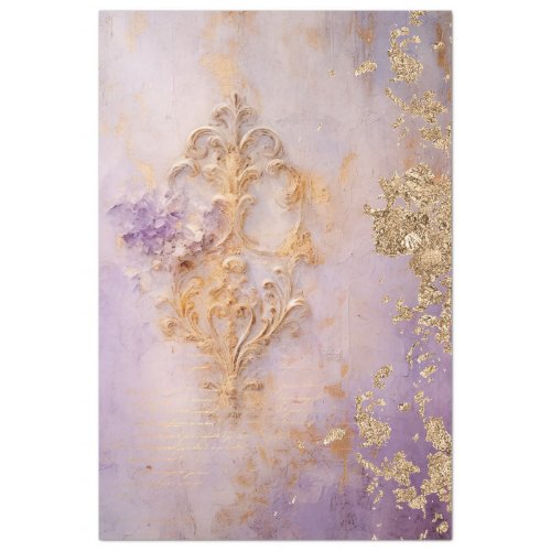 Bold baroque vintage ornament gold foil purple tissue paper