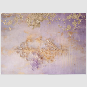 Bold baroque vintage ornament gold foil purple tissue paper