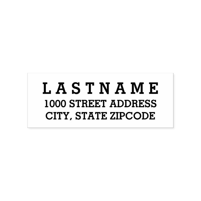 Bold Basic Block Custom Return Address Rubber Stamp (Imprint)