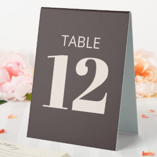 Bold Basic Brown Modern Reception Table Number Tent