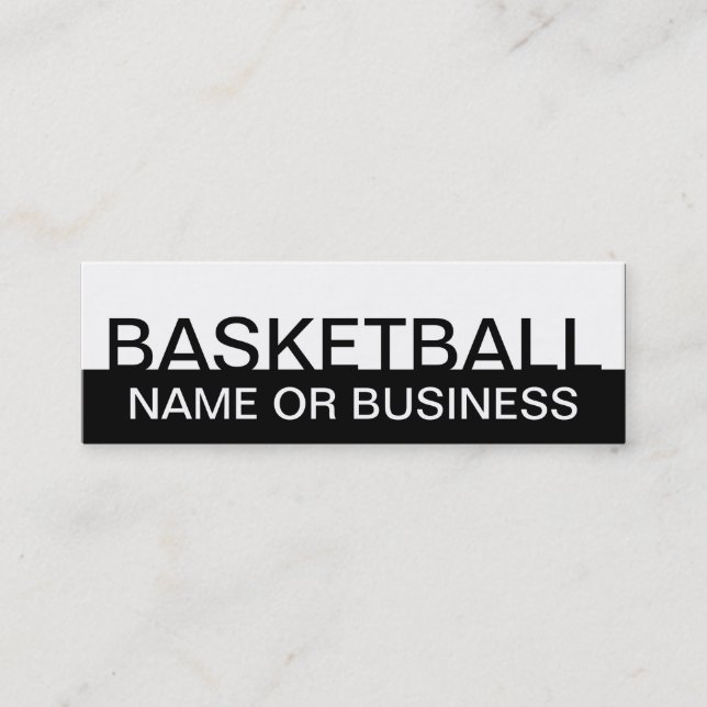 bold BASKETBALL (color customizable) Mini Business Card (Front)