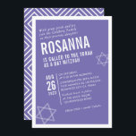 BOLD BAT MITZVAH cute modern angle lilac white Invitation<br><div class="desc">by kat massard > WWW.SIMPLYSWEETPAPERIE.com Love the design, but would like to see some changes - another color scheme, product, add a photo or adapted for a different occasion - no worries simply contact me - I am happy to help! - - - - - - - - - -...</div>