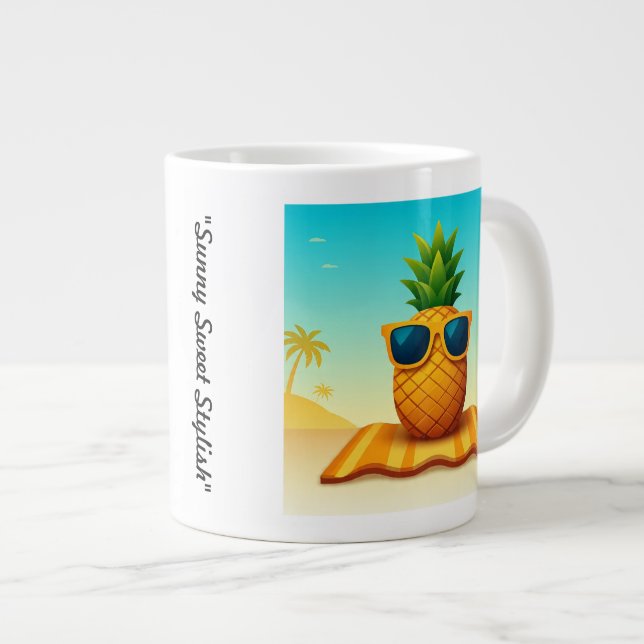 "Bold Beach Mood" Giant Coffee Mug (Front Right)