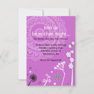 BOLD & BEAUTIFUL FLORAL Bat Mitzvah Party Card