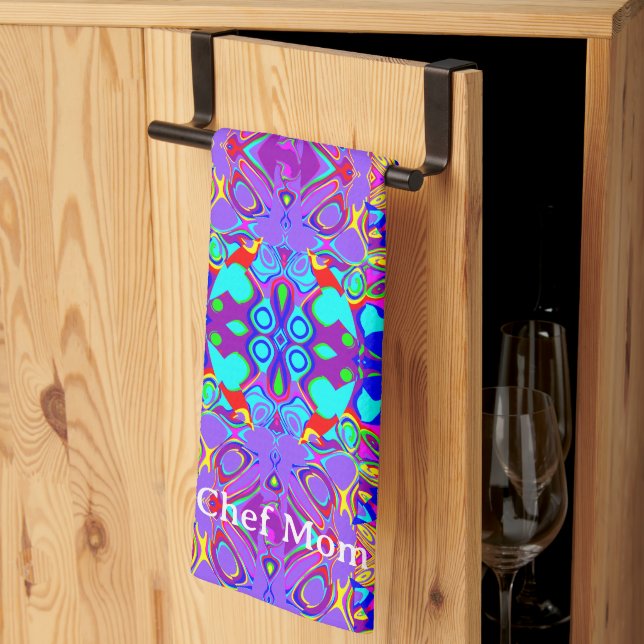 Bold Beautiful Vibrant Colors Abstract Art Pattern Kitchen Towel (Thirds Fold)