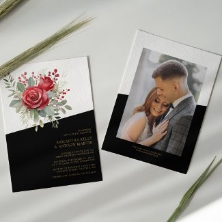 Bold & Beautiful: Watercolor Red Roses Wedding