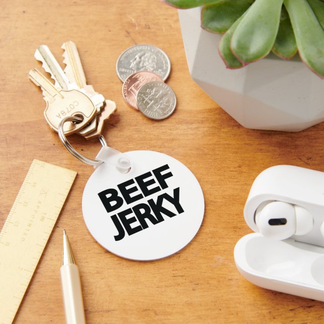 Bold Beef Jerky Typography  Keychain (Desk)