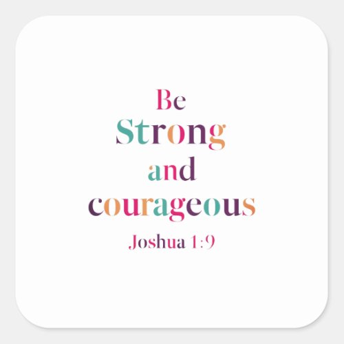 Bold Belief Joshua 19 Colorful Pastel Typography Square Sticker