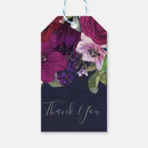 Bold Berry Fuchsia  Floral Bouquet Chic Favor Gift Tags