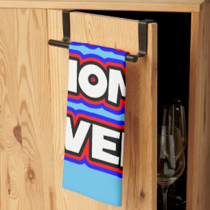 Bold Best Cat Mom Ever Fun Typography Kitchen Towel