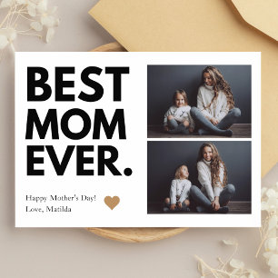 Bold Best Mom Ever Mother's Day Multi-Photo Card